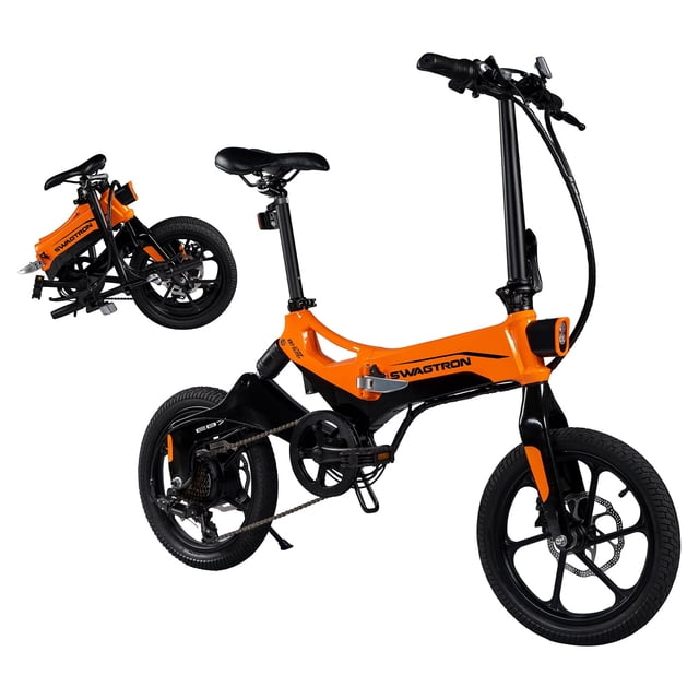 Swagtron EB7 Plus Składany rower elektryczny Wymienna bateria Wspomaganie pedałowania Ebike dla dorosłych